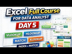 Excel Full Course for Data Analyst | FREE Day 5 | VLOOKUP, HLOOKUP, MATCH, XLOOKUP & Advanced Lookup