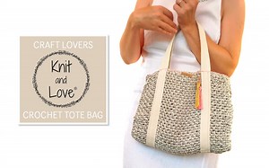 Bolso de rafia tipo Tote Bag con el vídeo y el patrón de ganchillo de Knit and Love