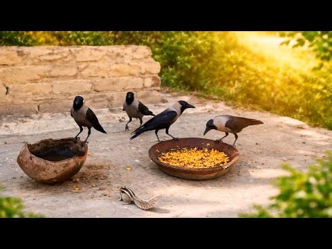 Decoding Crow Communication: Understanding Breakfast Vocalizations In My Home Garden Setting#crows