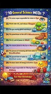 Top 10 General Science MCQs | Most Repeated Questions for All Exams | Quick Revision