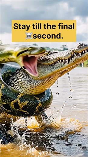 🐍☠️ Giant Anaconda vs Crocodile Attack | Jungle’s Most Dangerous Fight #viral #reels #short