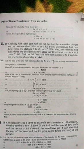 Class-10 Linear Equations Ncert Exampler Important Questions For CBSE BOARDS☺️
