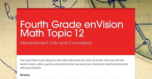 Fourth Grade enVision Math Topic 12