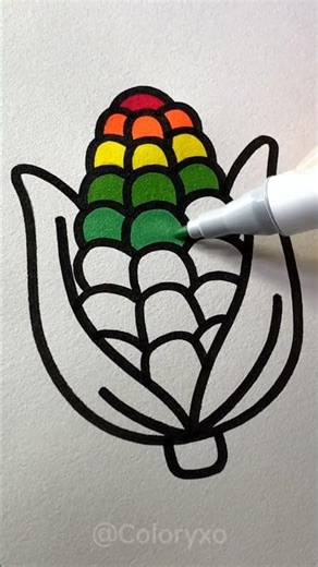 Easy Corn Acrylic Painting|Clean & Aesthetic|#shorts#art#acrylicpainting#drawing#corn#rainbow#color