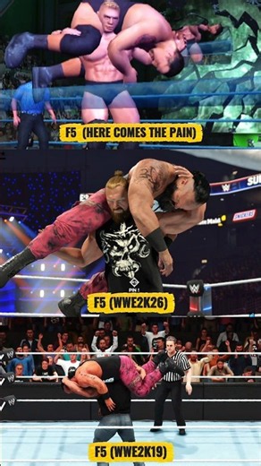 Here Comes The Pain VS WWE2K26 VS WWE2K19 (F5 Impact Comparison) ‼️🤔