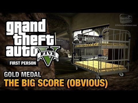GTA 5 - Mission #79 - The Big Score (Obvious) [First Person Gold Medal Guide - PS4]