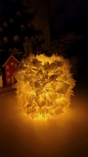 DIY Cozy Paper Light ✨🤍 #craft #creative #papercraft #shorts #handmade #diy #lights