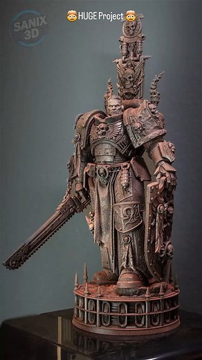 ⚫ Star Knight (Space Marine) - WARMACHINE 40K ⚔️ The WARMACHINE “STAR KNIGHT” is a legendary hero inspired by the Warhammer universe, created as a powerful alternative interpretation of the iconic Space Marine. The model was printed at 1:8 scale using the Anycubic Photon Mono M7 Pro (@anycubicofficial ) and premium Chestnut Red resin from @inslogic3d 📸 Every detail , from the massive armor plates and gothic engravings to the purity seals and burning torches — has been meticulously crafted to ca