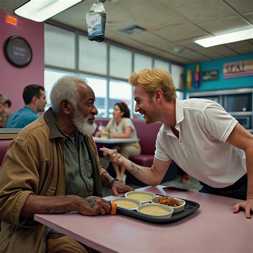 He Faced Disrespect at a Diner — Until a Young SEAL Spotted the Tattoo That Flipped the Script...😲...The diner door bell chimed softly, but heads barely turned. Outside, dawn was shaking off the rain—puddles shimmering on sidewalks, tires whispering on damp roads, a gentle breeze fluttering a stray Veterans Day poster. Inside, the cozy aroma of fresh coffee and sizzling bacon mixed with light chatter, creating that easy vibe where folks sometimes overlook the little things. Or the people who ma