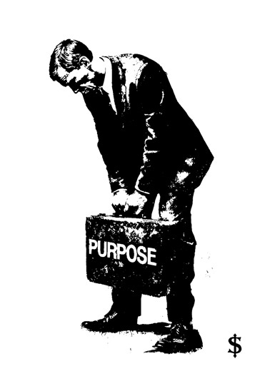 'Man Carrying a Heavy Briefcase of Purpose' Poster, picture, metal print, paint by TARA ART | Displate