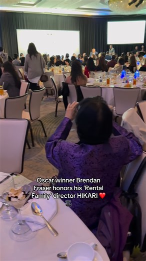 40K views · 395 reactions | Oscar winner #BrendanFraser honors @rentalfamilyfilm director @thehikarism ❤️✨ | Good Morning America | Facebook