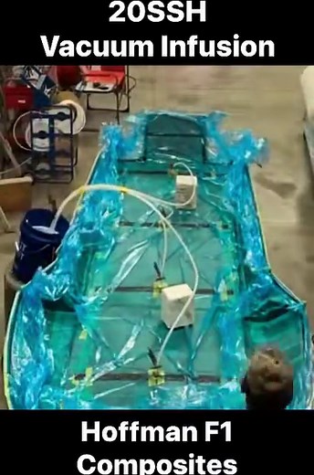 12K views · 147 reactions | Rick Hoffman from Hoffman F1 Composites Llc. demonstrates vacuum infusion in this time lapse video to optimize the resin volume, flow, and reach through the race boat layup for a stronger and lighter build. #motorsport #boating #powerboats | Mike Hill | Facebook