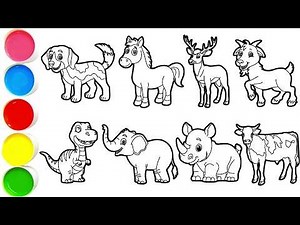 Draw Amazing Animals in Minutes -Dog, Horse, Deer, Goat, Dinosaur, Elephant, Rhino, Cow