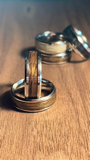 How to Make a Wood Inlay Ring.. These were so much fun to make and look forward to designing more. Make Sure to Follow Us on Instagram @natrlvibez for Future Updates and New Product. 🛒Link in Bio https://natrlvibez.etsy.com #woodring #inlayring #giftformen #handmadegifts #etsyshopowner #VocêNasceuParaMudar