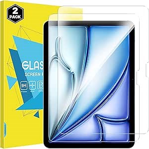 MoKo 2 Pack Screen Protector for New iPad Air 11 Inch 2024 Released (6th Generation), Tempered Glass High Definition Anti-Scratch Round Edge, Case Friendly 9H Hardness, Glass Slim Film, Clear