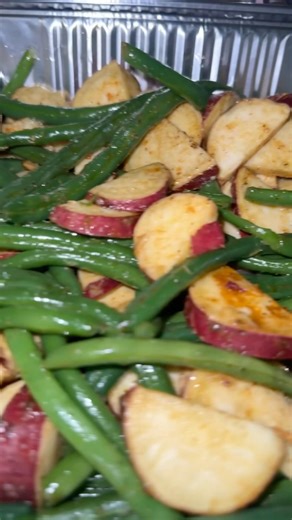 Anti inflammatory sides: Japanese Sweet Potato and Green Beana