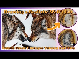 How to Draw a Realistic Wolf Part 2 / Time lapse Tutorial / Drawing the Ear / Speed Drawing