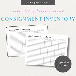 Consignment Inventory Printable Template | Digital Download | Stock Management | Inventory Tracker | Consignment Record Keeping - Etsy
