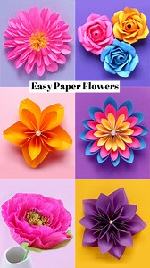 243K views · 3.1K reactions | 6 Easy Paper Flowers | Paper Flowers | Paper Craft #diy #paperflowers #papercraft #flowermaking #craftideas | D.I.Yay | Facebook