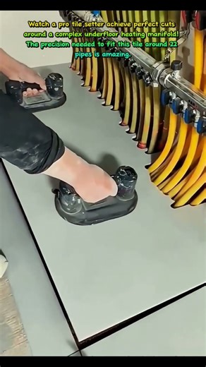 AmazingUnderfloor Heating Tile Master!Perfectly Cut Tile Fits 22 Water Pipes!#shortsfeed