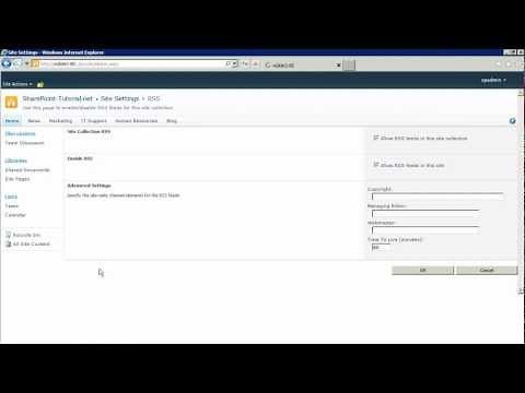 Enable or disable a SharePoint RSS Feed