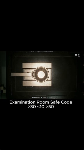 Examination Room Safe code #gaming #residentevil #rerequiem