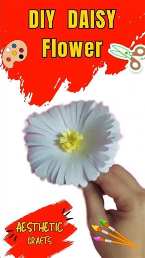 🌼 How to Make a Daisy Flower with Paper | Easy DIY Paper Flower Tutorial #diy #craftideas #shorts