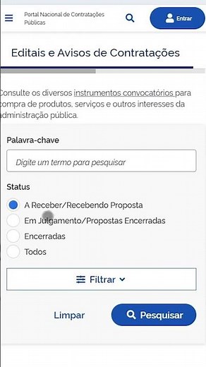 Como usar o PNCP - Portal Nacional de Contratações Públicas.