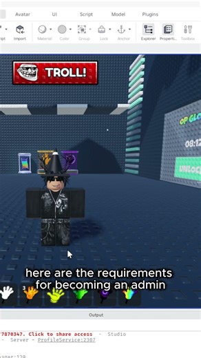 How to become a admin #shorts #roblox