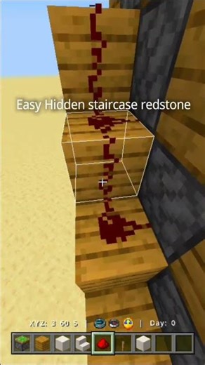 Easy Hidden staircase, redstone. #minecraft #redstone #tutorial