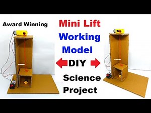 mini lift working model for science project exhibition - diy - using cardboard | DIY pandit