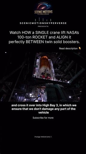 Watch How a Single Crane Lifts NASA’s 100-Ton Rocket and Align It Between Twin Solid Boosters 👁️🚀