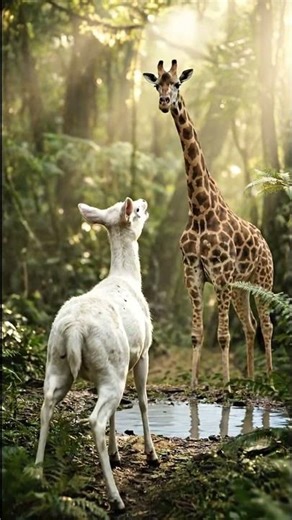 Mom Deer Ran for Help… Look Who Came 🦒