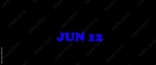 Scrolling calendar timeline showing June dates from June 3 to June 12, featuring a modern digital calendar animation with vertical scrolling dates suitable for scheduling, planning, event manag