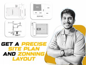 A site plan and zoning layout in AutoCAD