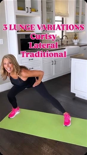 Let’s target tone your entire thigh!! Here are three variations of lunges that will work every part of your upper leg… strengthen and tone to feel your very best! ✨Curtsey Lunge - inner and outer thighs ✨ Lateral Lunge - this will really target tone your outer thighs ✨ Traditional Lunge - Don’t let your knee extend further than your toes and push up through your heel. Go slow and focus on keeping your form perfect to avoid any knee injuries!! Do each move for 1 minute alternating legs. Stand up 