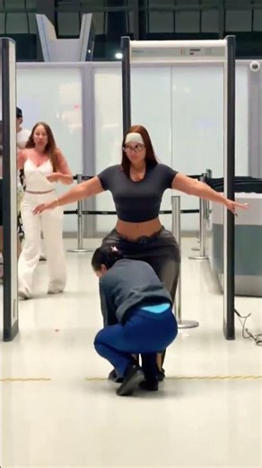 Security check-up at the Airport😲 #graciebon #checkup