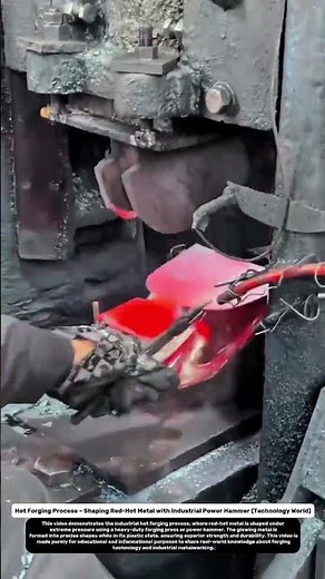 Hot Forging Process – Shaping Red-Hot Metal with Industrial Power Hammer.