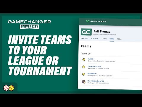 How to Invite Teams to your League or Tournament | GameChanger University