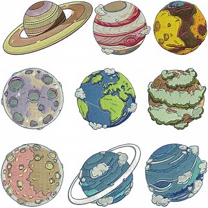 Planets Embroidery Design, Solar System Embroidery,space Embroidery,galaxy Embroidery, Moon and Planet Embroidery, Machine Embroidery Design - Etsy Canada