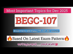 BEGC-107 British Poetry AND Drama:17th AND 18th Centuries | BEGC107 Important Questions | #begc107​