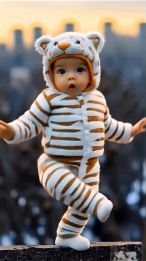 VIRAL DANCE CRAZE 💃 Baby in White Tries It #shorts