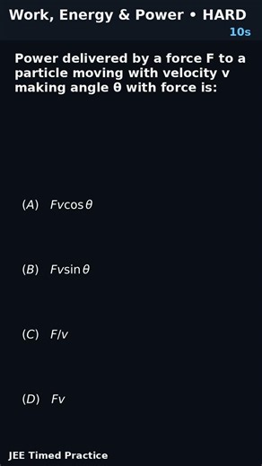 JEE Main Physics | Work, Energy & Power | HARD | 20s Challenge