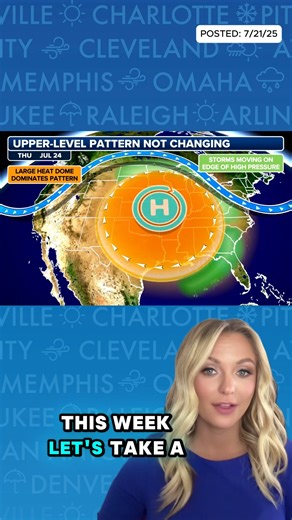 7K views · 93 reactions |  FOX WEATHER ALERT: A massive high-pressure system is blanketing the U.S., bringing scorching temps under an intense heat dome, while others face severe storms with threats of wind, hail and tornadoes, alongside significant flash flood risks. FOX Weather's Haley Meier has the latest. | FOX Weather | Facebook