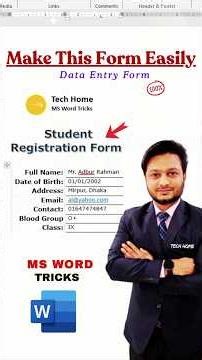 ✔ Make Data Entry Form in MS Word! 🤩💥 #dataentry #msword #mswordtricks #microsoft #shorts #techhome