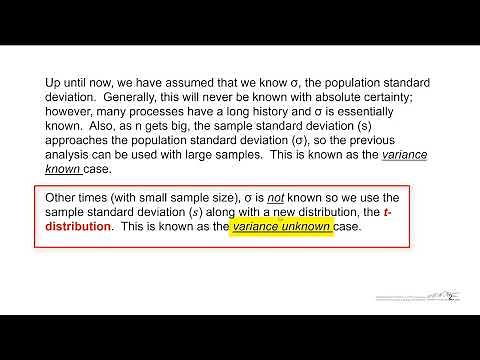 Variance Known or Unknown