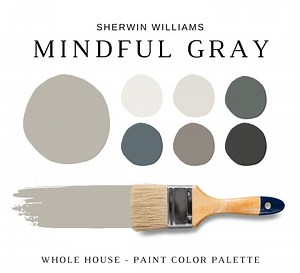Sherwin Williams MINDFUL GRAY Coordinating Colors for the WHOLE House, Mindful Gray Color Palette, Greige Paint Colors, Greige Cabinets - Etsy