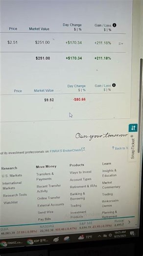 9월25일, 211% Profit/1hr. Day Option Trading Results.