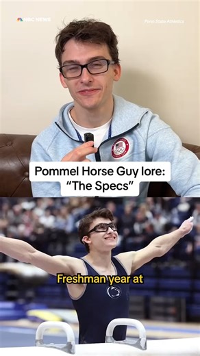 317K views · 2.3K reactions | Stephen Nedoroscik, affectionately known as "Pommel Horse Guy" by many Americans, used to wear goggles while competing in college. He brought what he and his Penn State teammates dubbed "The Specs" – which have no prescription – to Paris, but ultimately decided against wearing them. | NBC News | Facebook