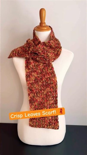 Crisp Leaves Crochet Scarf! 🧣 #fiberflux